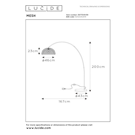 Lampa podłogowa MESH 30773/01/30 Lucide