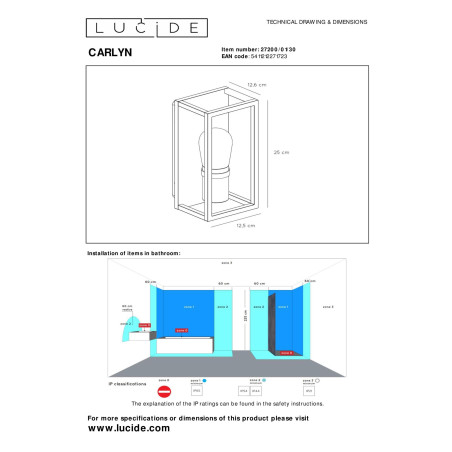Kinkiet CARLYN 27200/01/30 Lucide