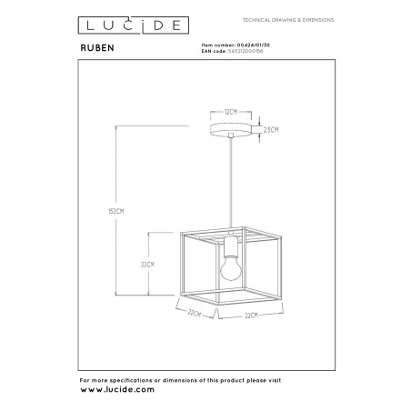 Lampa wiszšca RUBEN 00424/01/30 Lucide