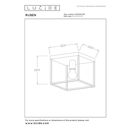 Plafon RUBEN 00124/01/30 Lucide