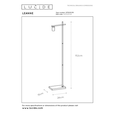 Lampa podłogowa LEANNE 21721/01/30 Lucide
