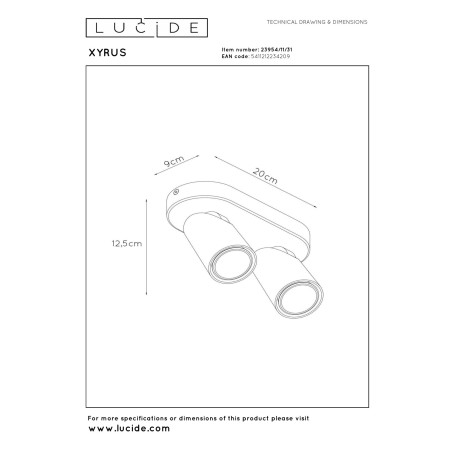 Reflektorek XYRUS 23954/11/31 Lucide