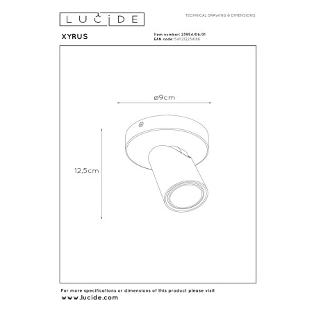 Reflektorek XYRUS 23954/06/31 Lucide