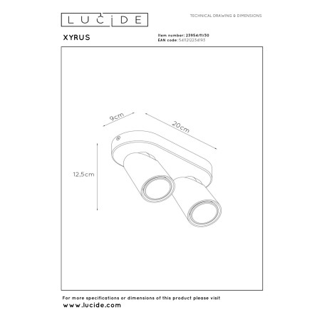 Reflektorek XYRUS 23954/11/30 Lucide