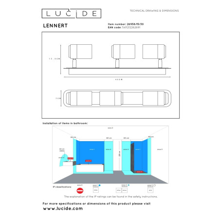Plafon LENNERT 26958/15/30 Lucide