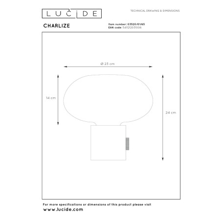 Lampa stołowa CHARLIZE 03520/01/65 Lucide