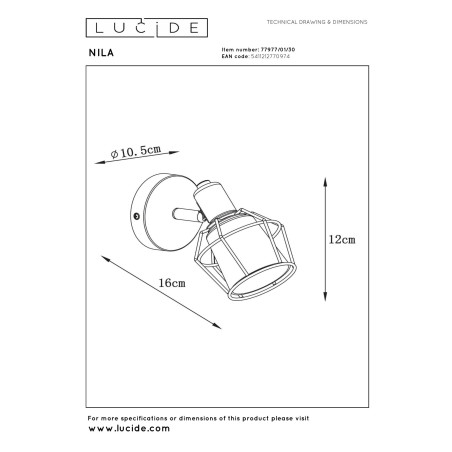 Lampa cienna reflektorek NILA 77977/01/30 Lucide