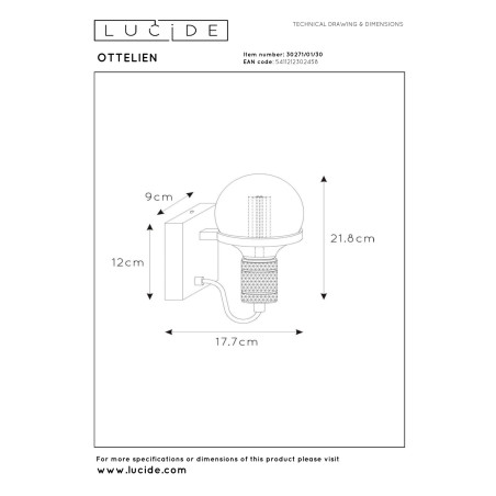 Kinkiet OTTELIEN 30271/01/30 Lucide