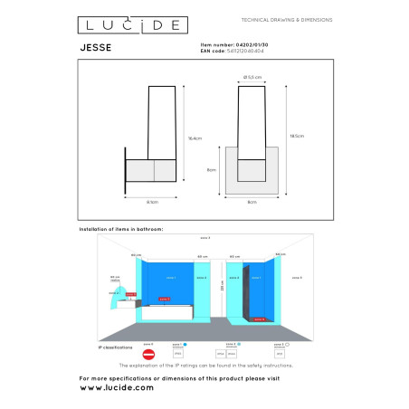 Kinkiet JESSE 04202/01/30 Lucide