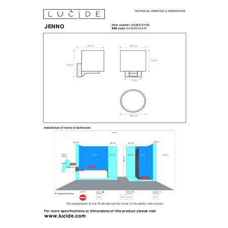 Kinkiet JENNO 04204/01/30 Lucide