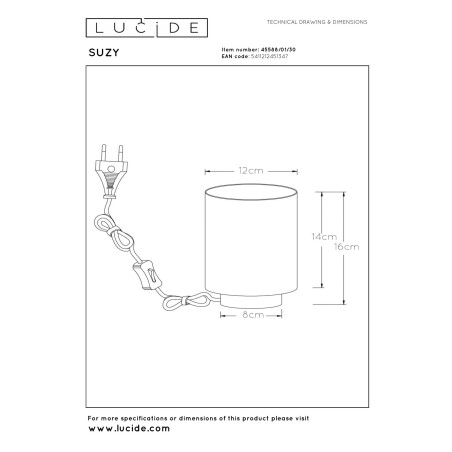 Lampa stołowa SUZY 45588/01/30 Lucide