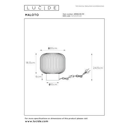Lampa stołowa MALOTO 45586/20/33 Lucide