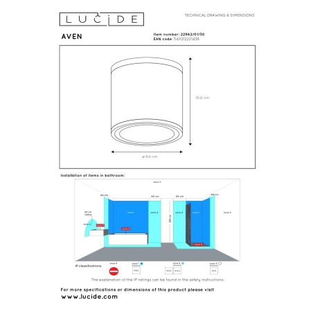 Plafon AVEN 22962/01/30 Lucide