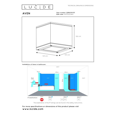 Plafon AVEN 22963/01/31 Lucide