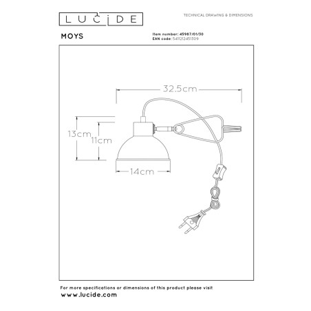 Lampa biurkowa MOYS 45987/01/30 Lucide