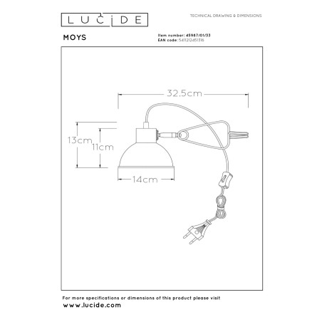 Lampa biurkowa MOYS 45987/01/33 Lucide