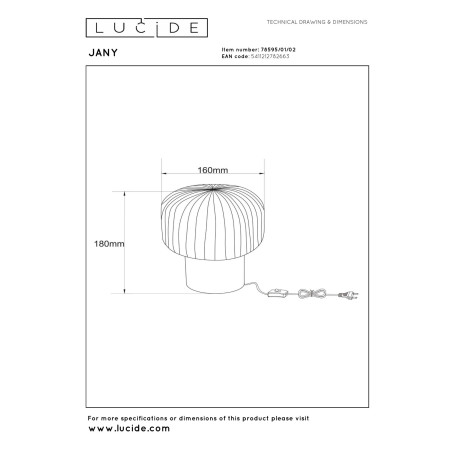 Lampa stołowa JANY 78595/01/02 Lucide