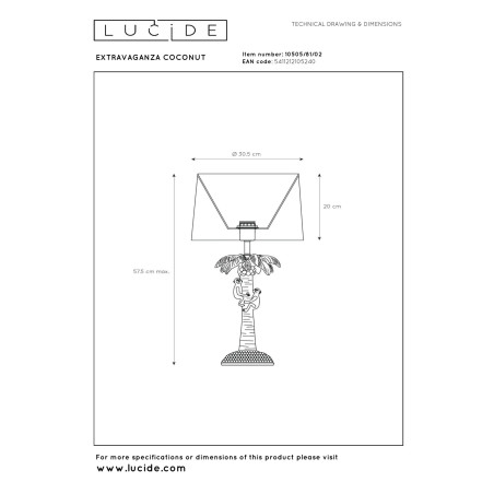 Lampa stołowa EXTRAVAGANZA COCONUT 10505/81/02 Lucide