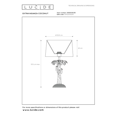 Lampa stołowa EXTRAVAGANZA COCONUT 10505/81/30 Lucide