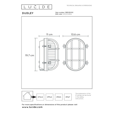 Lampa cienna zewnętrzna DUDLEY 11891/20/02 Lucide