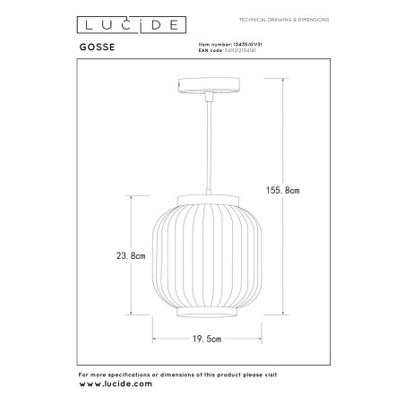 Lampa wiszšca GOSSE 13435/01/31 Lucide