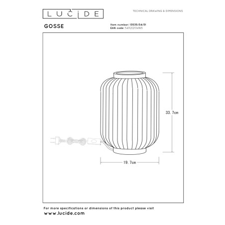 Lampa stołowa LGOSSE 13535/34/31 Lucide