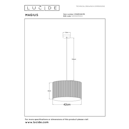 Lampa wiszšca MAGIUS 03429/42/30 Lucide