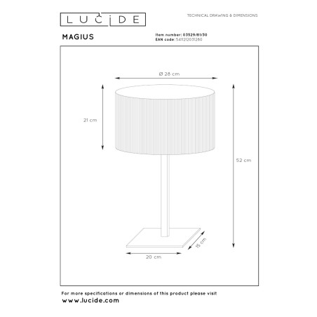 Lampa stołowa MAGIUS 03529/81/30 Lucide