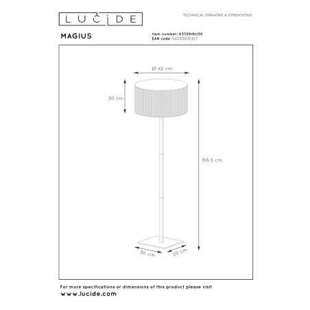 Lampa podłogowa MAGIUS 03729/81/30 Lucide