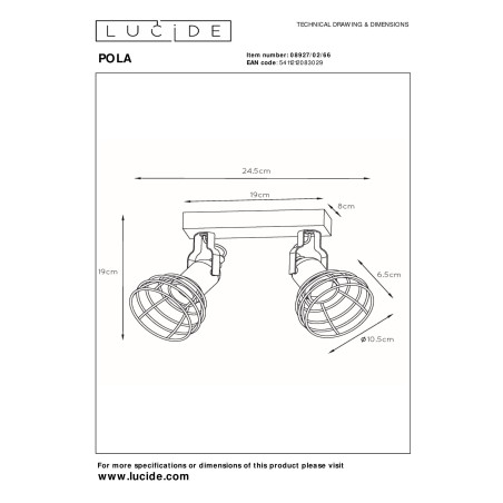 Reflektorek PAULIEN 08927/02/66 Lucide