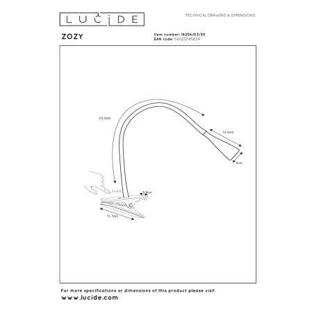 Lampa biurkowa ZOZY 18256/03/30 Lucide
