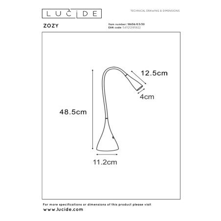 Lampa biurkowa ZOZY 18656/03/30 Lucide