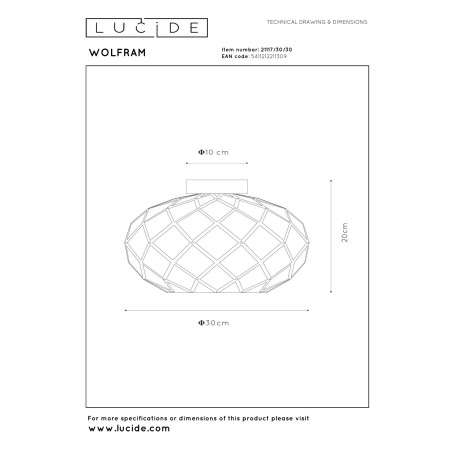 Plafon WOLFRAM 21117/30/30 Lucide