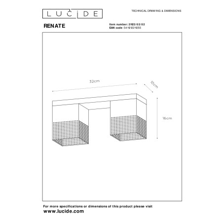 Plafon RENATE 21123/02/02 Lucide