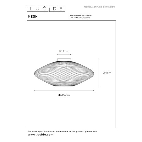 Plafon MESH 21123/45/30 Lucide