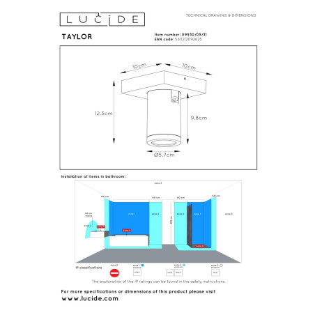 Plafon TAYLOR 09930/05/31 Lucide
