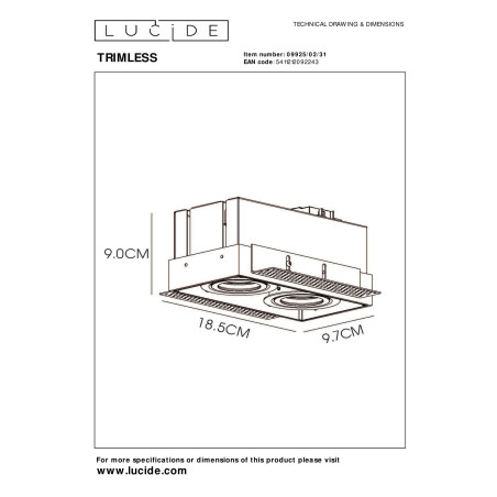 Oczko podtynkowe TRIMLESS 09925/02/31 Lucide