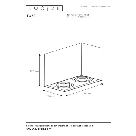 Oczko natynkowe TUBE 22953/02/30 Lucide