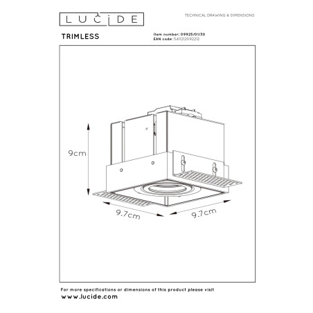 Oczko podtynkowe TRIMLESS 09925/01/30 Lucide