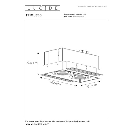 Oczko podtynkowe TRIMLESS 09925/02/30 Lucide