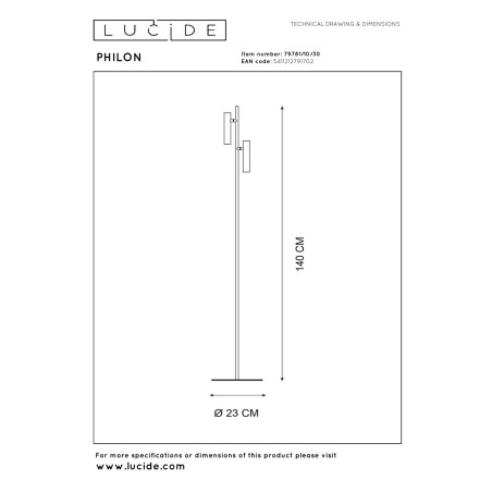 Lampa podłogowa PHILON 79781/10/30 Lucide