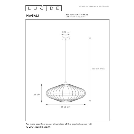 Lampa wiszšca MAGALI 03435/56/72 Lucide