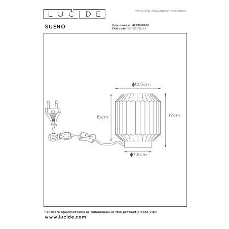 Lampa stołowa SUENO 45595/01/51 Lucide