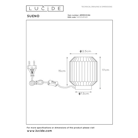 Lampa stołowa SUENO 45595/01/66 Lucide
