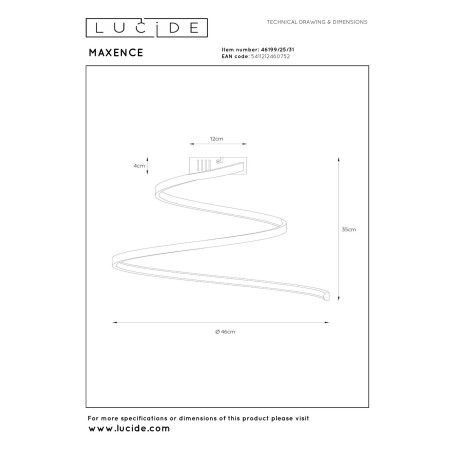 Plafon MAXENCE 46199/25/31 Lucide