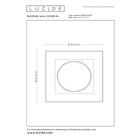 ciemniacz RECESSED WALL DIMMER 50000/00/31 Lucide