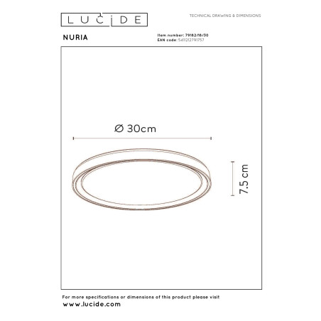 Plafon NURIA 79182/18/30 Lucide