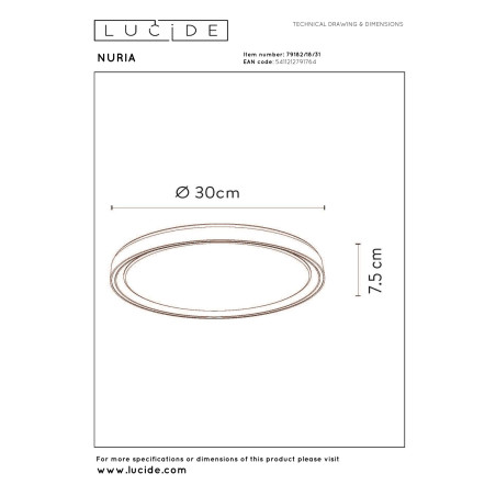 Plafon NURIA 79182/18/31 Lucide