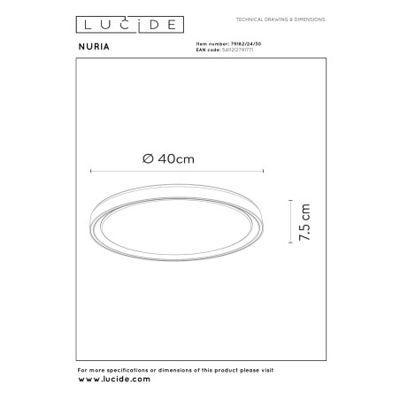Plafon NURIA 79182/24/30 Lucide