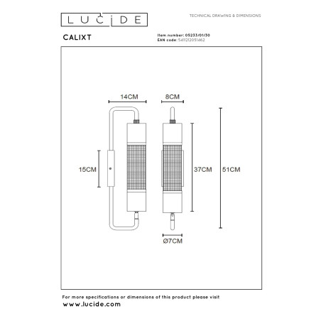 Kinkiet CALIXT 05233/01/30 Lucide